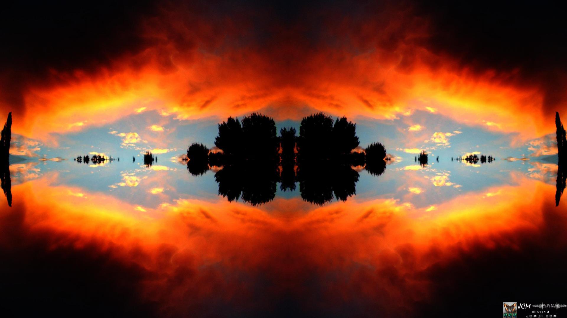 Quadroscopic art made from a digital image of the sky in Santa Clarita, California.